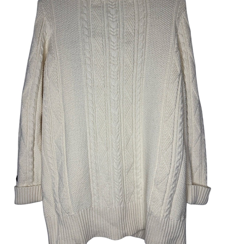 Tommy Hilfiger Womens Cable Knit Open Cardigan Varsity Stripe Preppy Ivy League - Picture 9 of 9